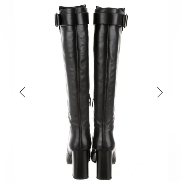 Prada Black Leather Knee-High Boots - Picture 4 of 9